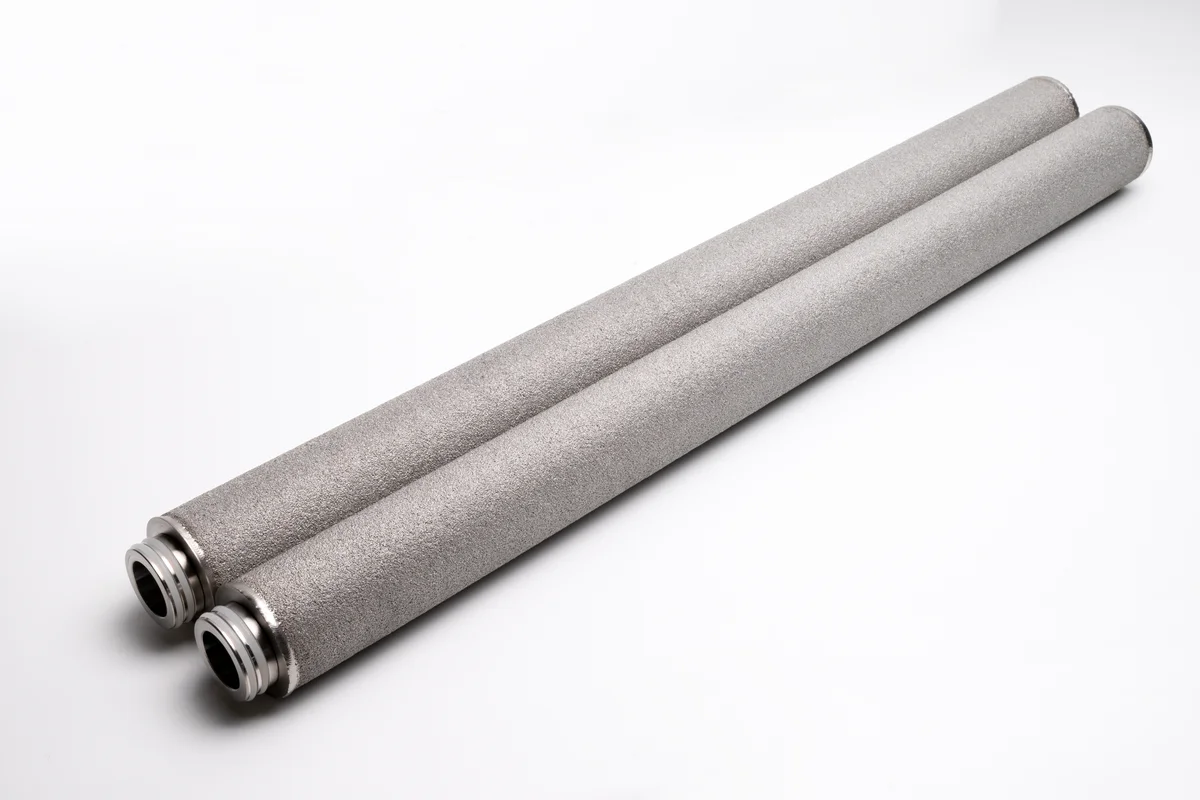 Titanium sintered powder filter cartridges pair