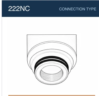 222NC filter cartridge connection reference line drawing