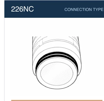 226NC filter cartridge connection reference line drawing