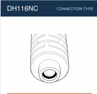 DH116NC filter cartridge connection reference line drawing