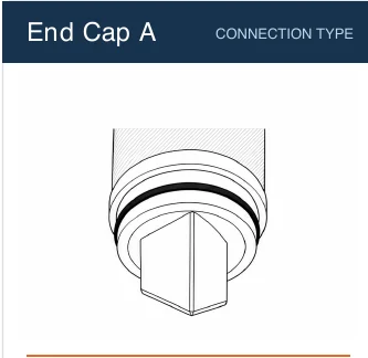 End Cap A filter cartridge connection reference line drawing