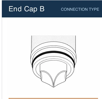 End Cap B filter cartridge connection reference line drawing