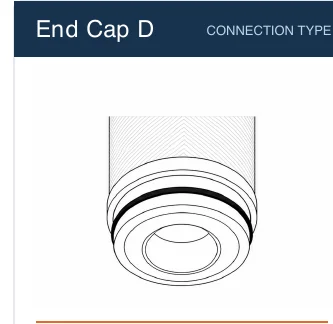 End Cap D filter cartridge connection reference line drawing