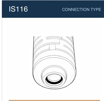 IS116 filter cartridge connection reference line drawing