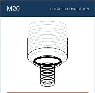 M20 filter cartridge connection reference line drawing