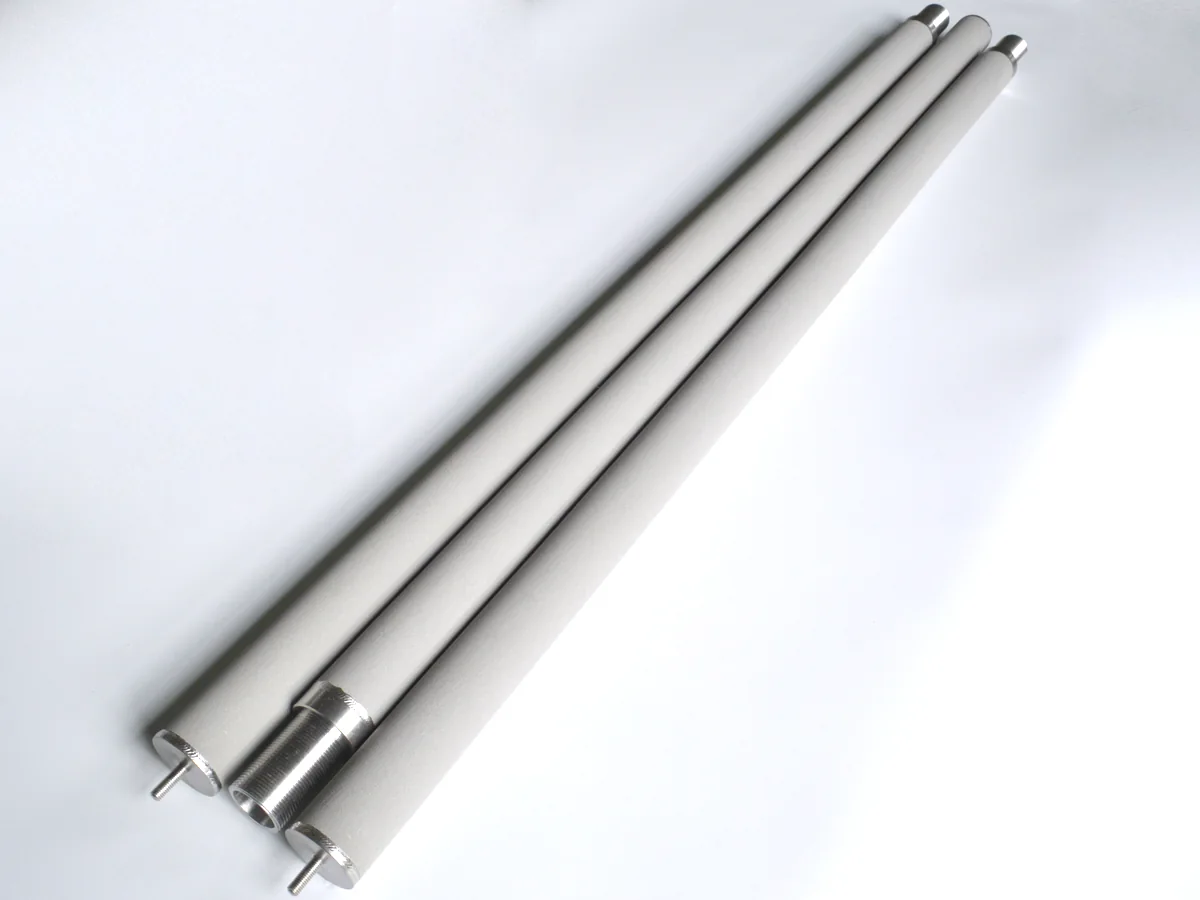 SS Sintered Powder Filter Element cartridges grouped together