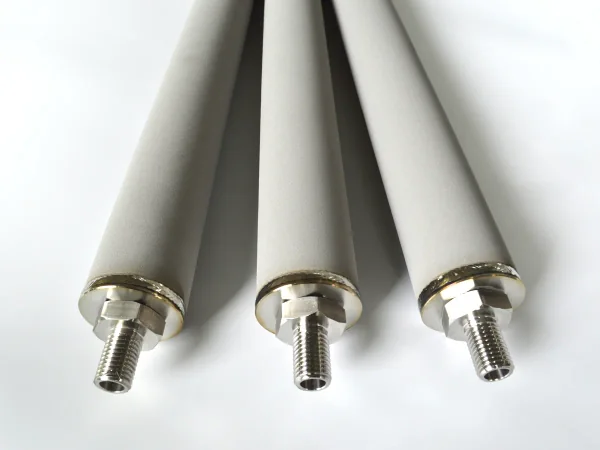 SS Sintered Powder Filter Element with threaded connection ports