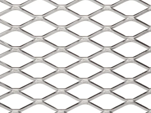 Expanded metal mesh diamond pattern close-up