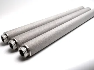 Titanium Sintered Powder Filter Elements with threaded connectors