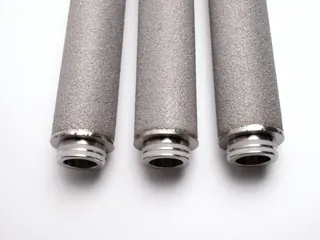 Titanium Sintered Powder Filter Element connection port close-up