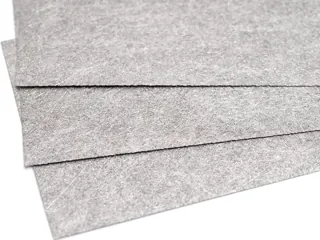 Titanium fiber felt sheet stack at an angle