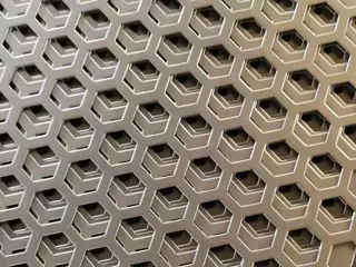 Titanium perforated sheet, hexagonal hole pattern