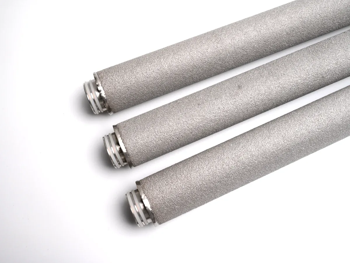 Titanium Sintered Powder Filter Element bare cartridges, side view