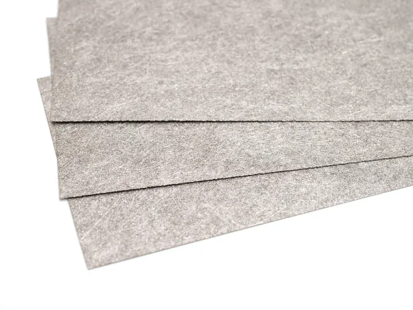 Titanium fiber felt sheets stacked
