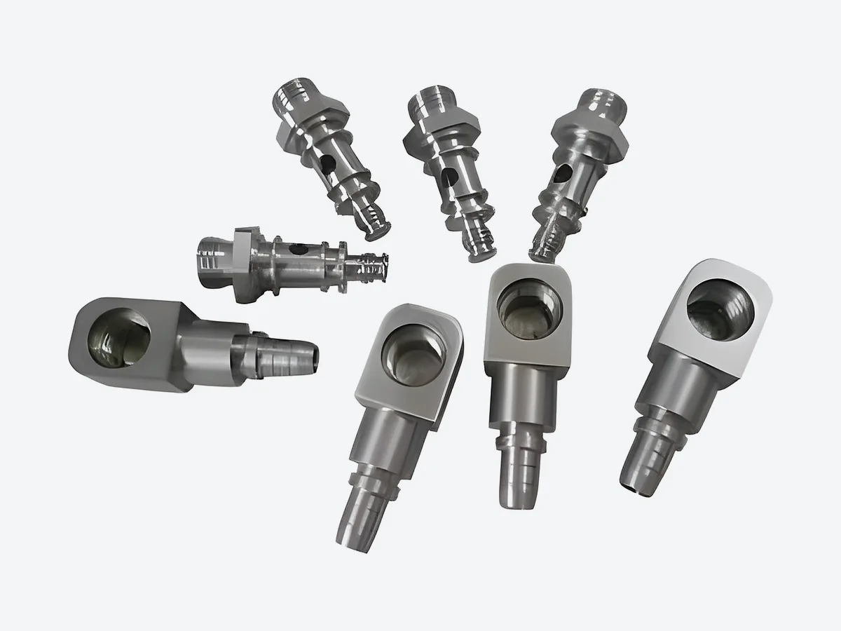 Titanium machined parts, assorted fittings