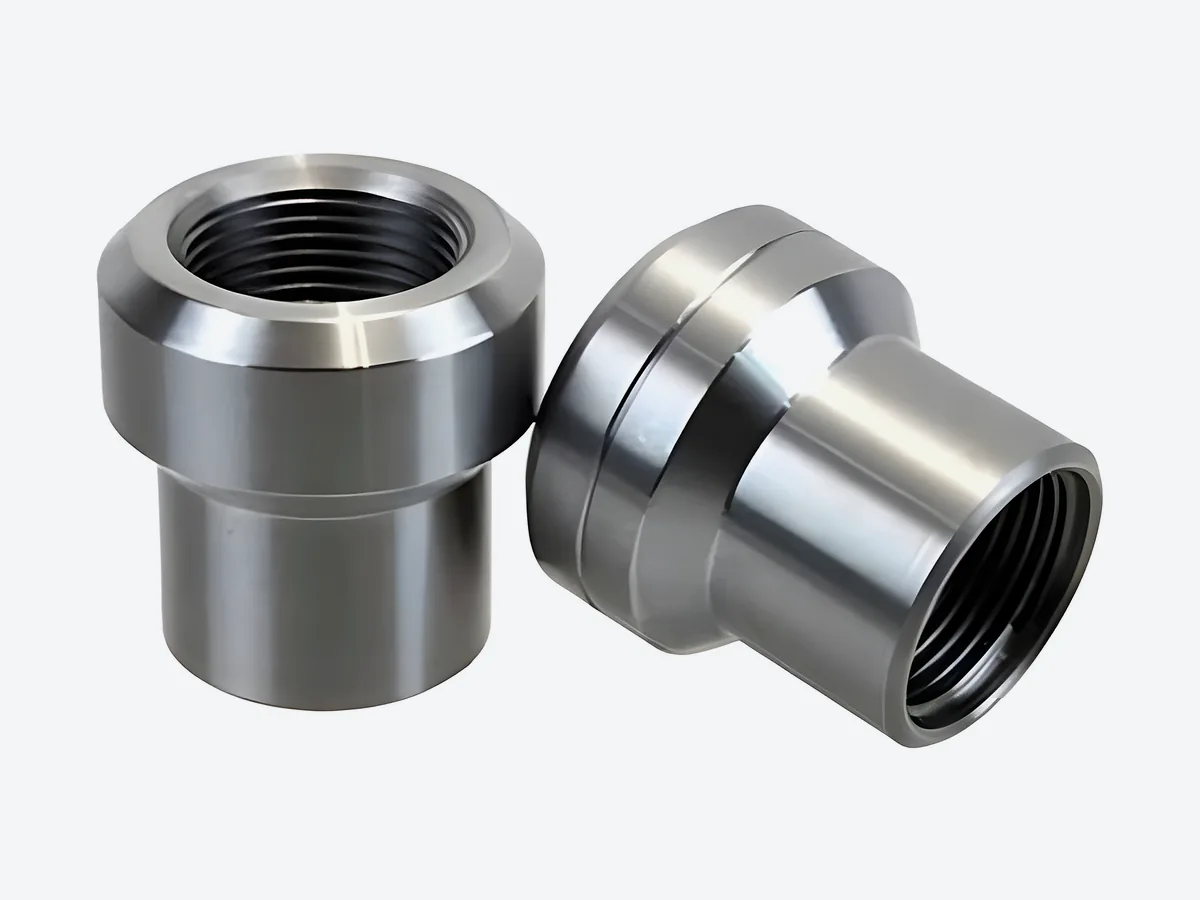 Titanium machined threaded fitting components
