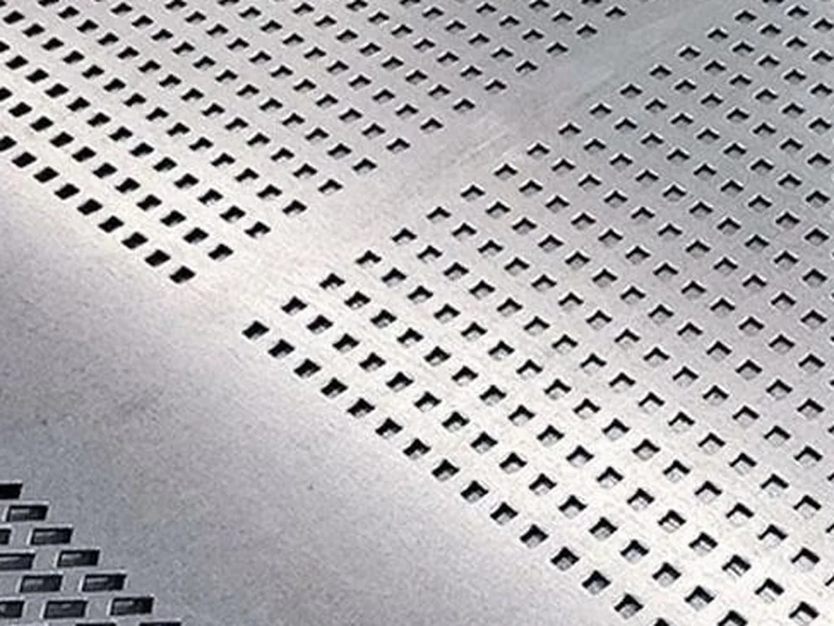 Titanium perforated sheet with square holes