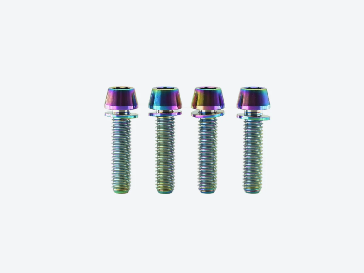 Titanium hex bolts with anodized colored finish
