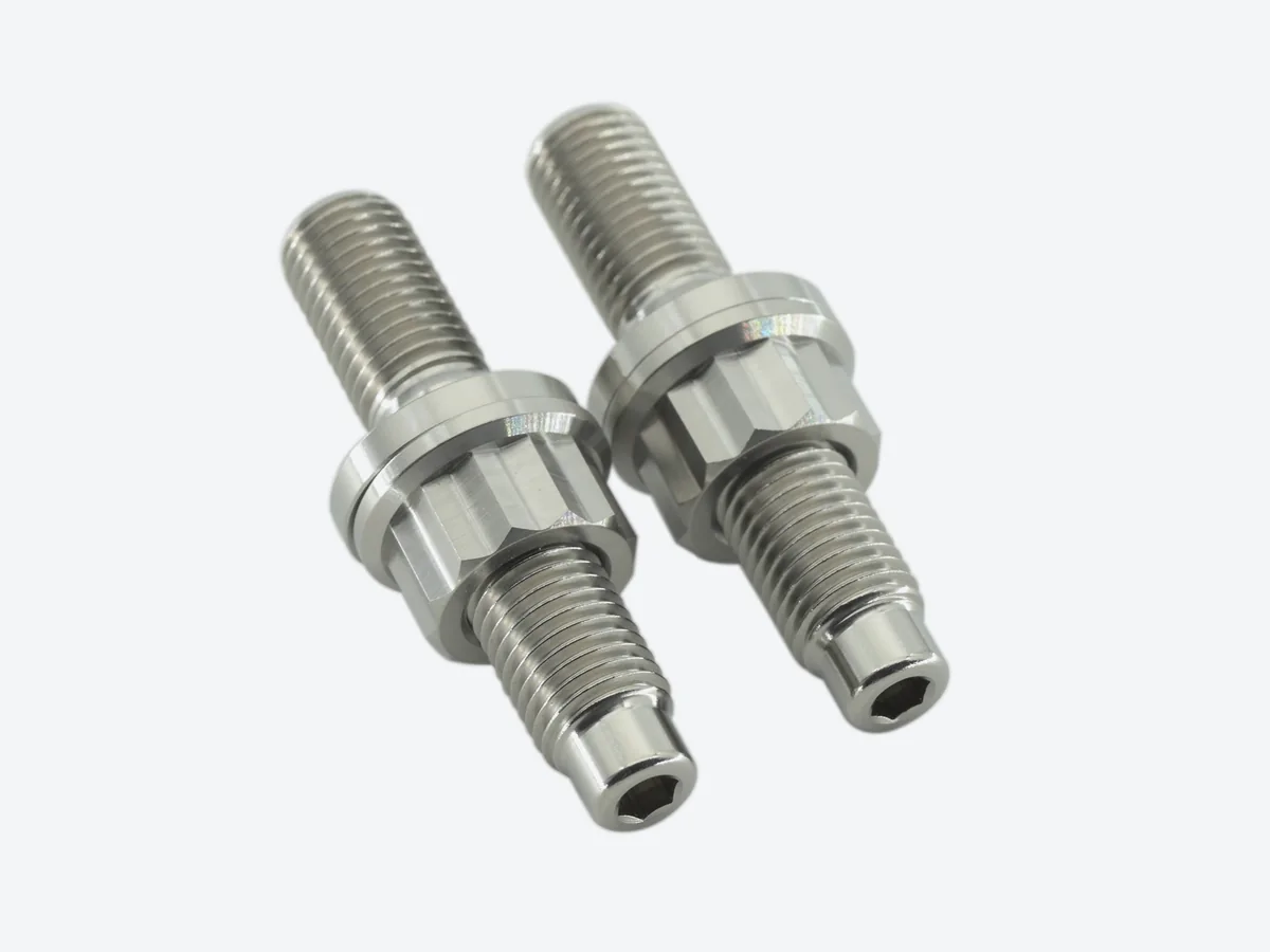 Titanium stud bolts with nuts