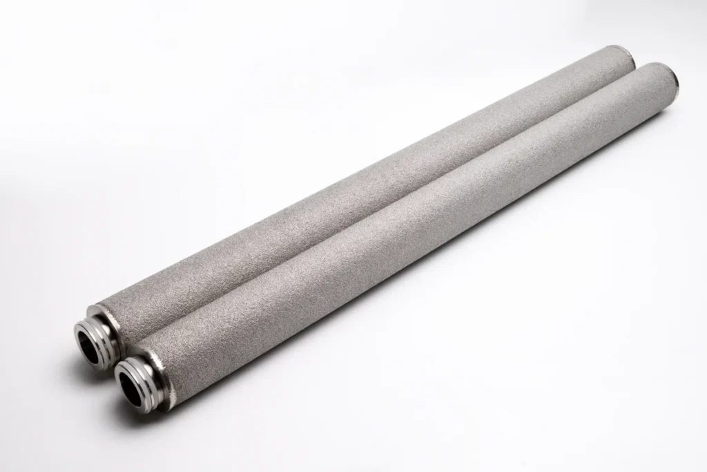 Titanium sintered powder filter cartridges pair